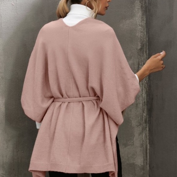 Blush pink kimono cake cardigan poncho - Picture 8 of 8